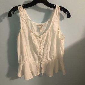 White Lucky Brand Cotton button down